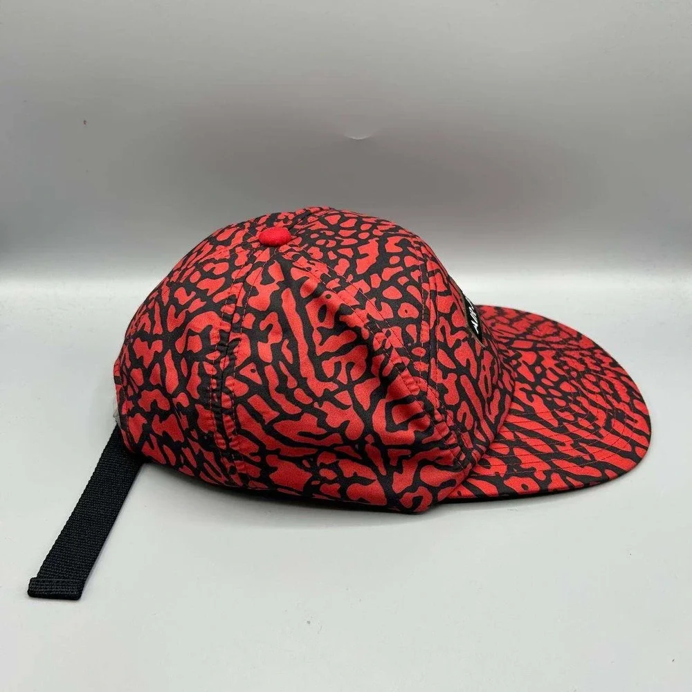 Air Jordan 5 Panel Hat‎ Men Red Cement Elephant Jumpman Strap Back Cap